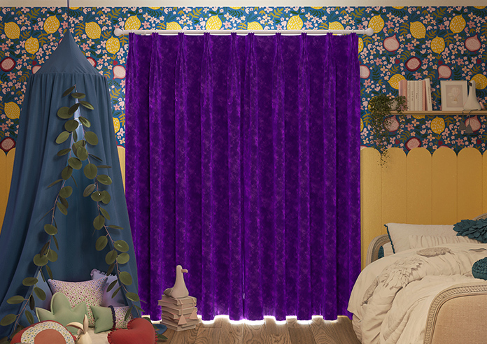 Caen Chenille, Purple - Made to Measure Curtains - Image 7